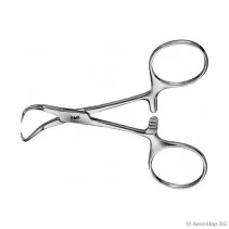 Aesculap BACKHAUS Towel Clamp, curved, 11 cm, sharp