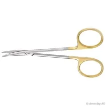 Aesculap Durotip Strabismus Scissors, curved, 11.5 cm, blunt