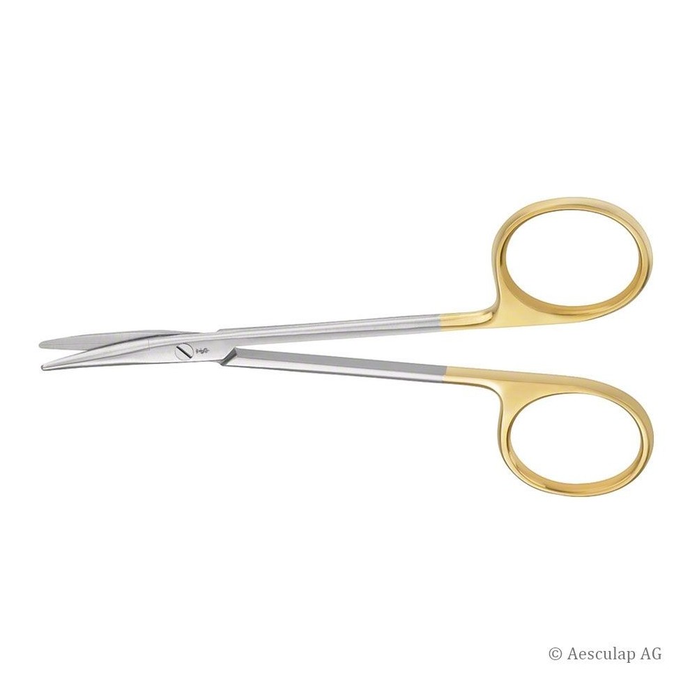 Aesculap Durotip Strabismus Scissors, curved, 11.5 cm, blunt