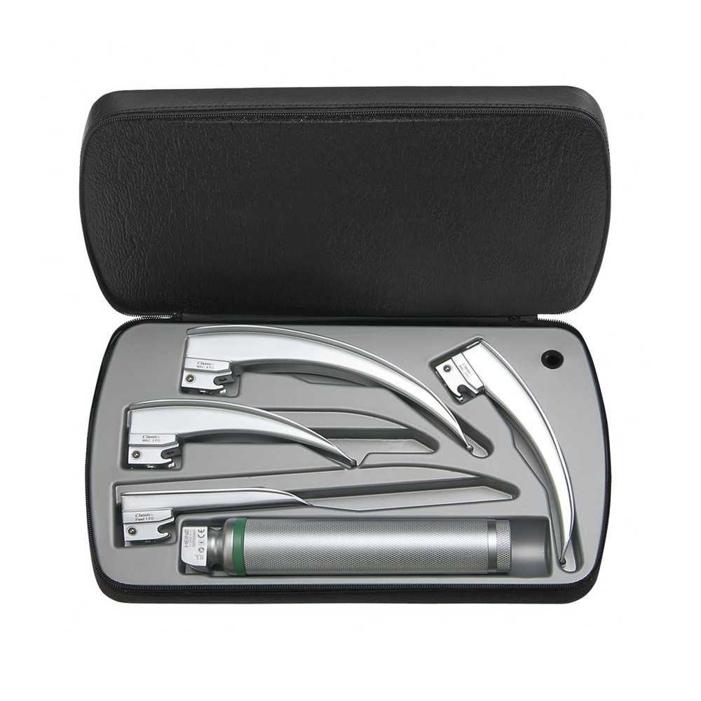 HEINE Classic+ laryngoscope set standard F.O. LED with 4 blades