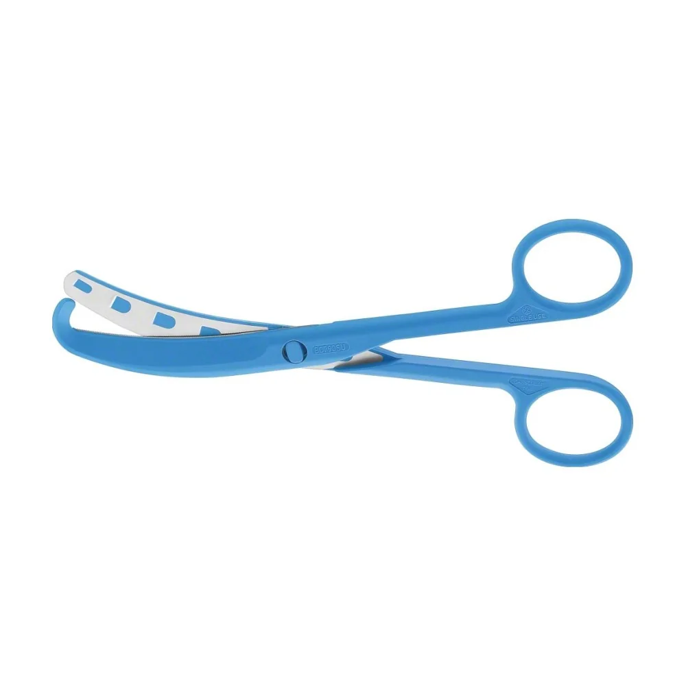 Aesculap SUSI Umbilical Scissors, curved, blunt, 160 mm (6 1/4"), blue, 20 pcs Aesculap SUSI Umbilical Scissors, curved, blunt, 160 mm (6 1/4"), blue, 20 pcs